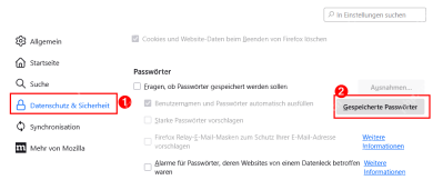 步骤1:从Firefox设置进入已保存密码真实操作界面
