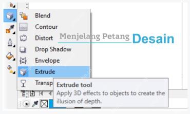 CorelDRAW 工具箱中选择 Extrude 立体化工具