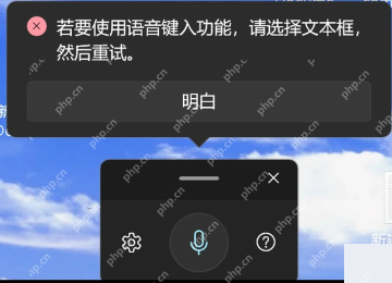 Windows 11 语音输入面板提示先选择文本框