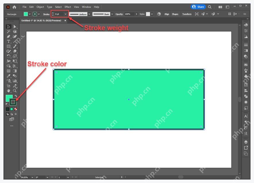 Illustrator 选中对象后检查 Fill 和 Stroke 前后关系