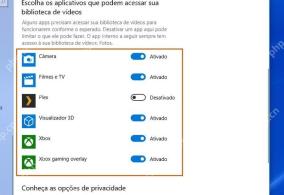 Win10 Videos 页面按应用设置视频库访问开关
