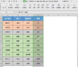 WPS表格排序前选中完整数据区域