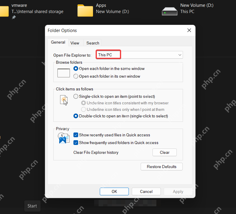 win11怎么关闭快速访问_win11快速访问关闭教程 - php中文网