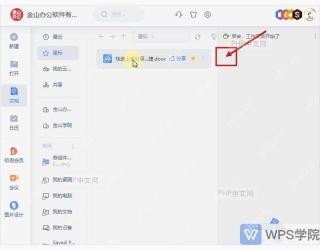 WPS 文档右侧分享按钮和分享入口位置