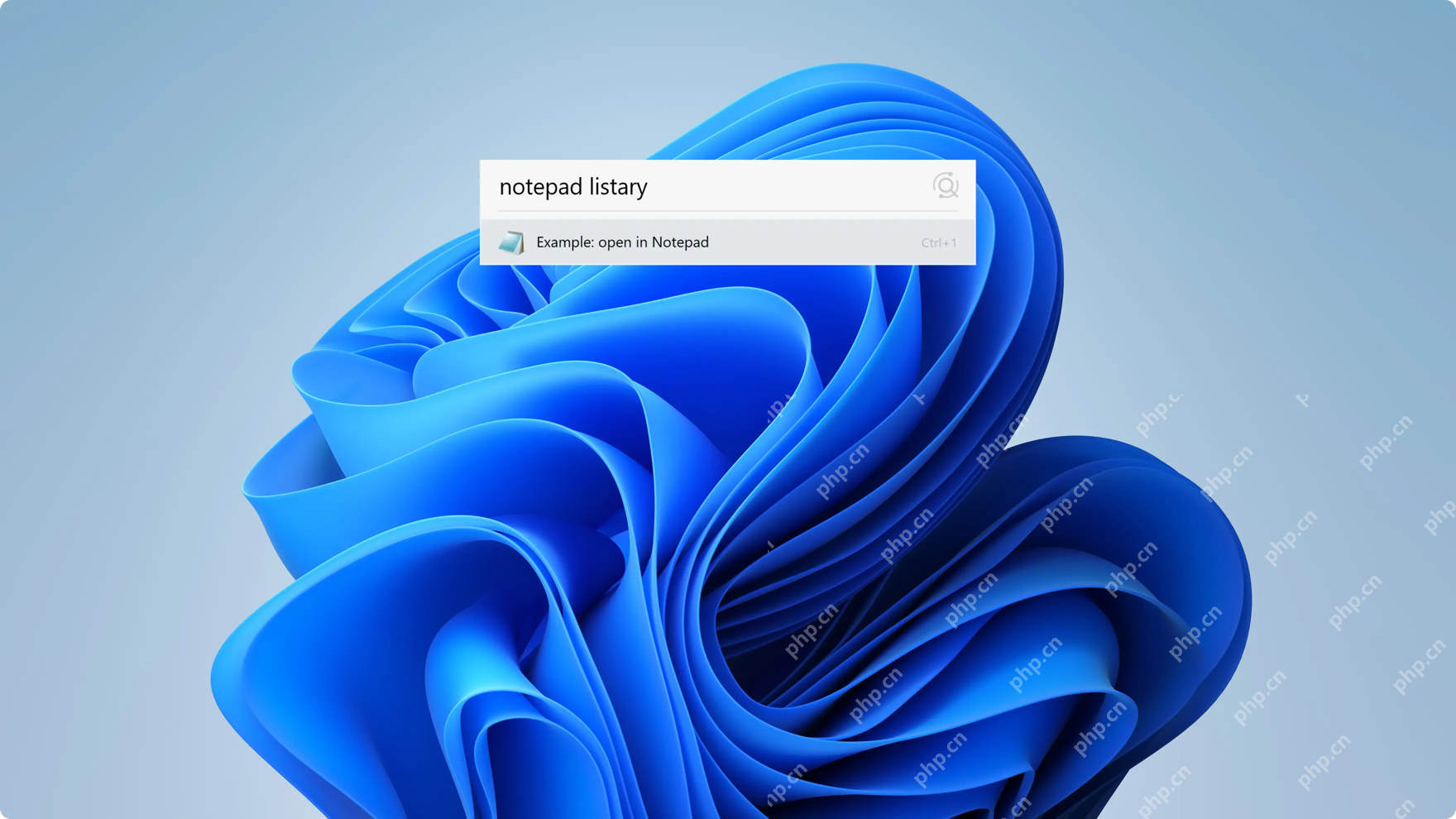 Windows Listary 搜索框输入“notepad Listary”并显示 notepad.exe 命令结果，证明输入命令关键词后可以直接用键盘启动目标程序。