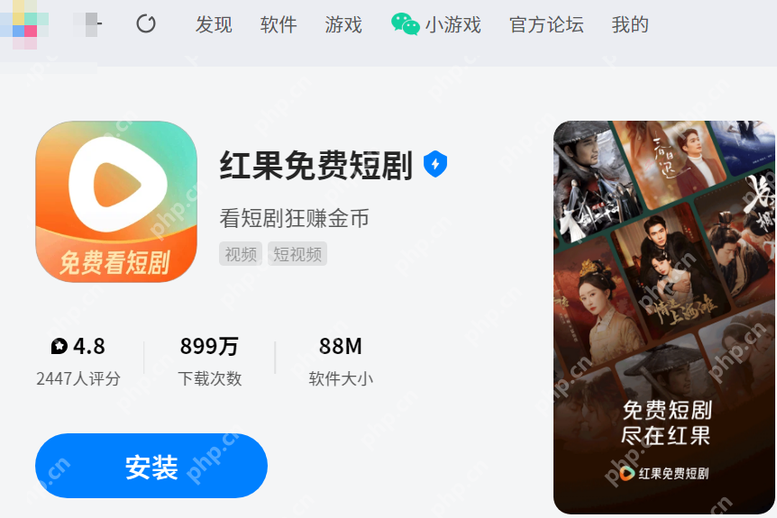 红果免费短剧官方应用页面