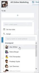 Microsoft Planner创建任务时分配负责人