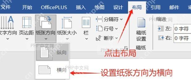 检查 Word 文档中单页横向其余纵向的效果