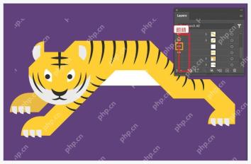Illustrator 图层面板中点击眼睛图标隐藏图层