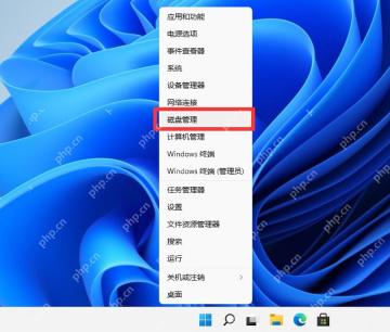 Windows 11 磁盘管理中右键选中准备压缩的卷