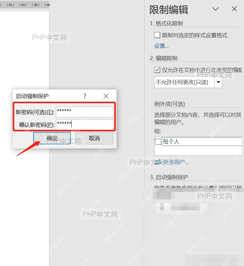 Word限制编辑启动强制保护密码