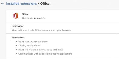Microsoft Edge企业扩展权限详情