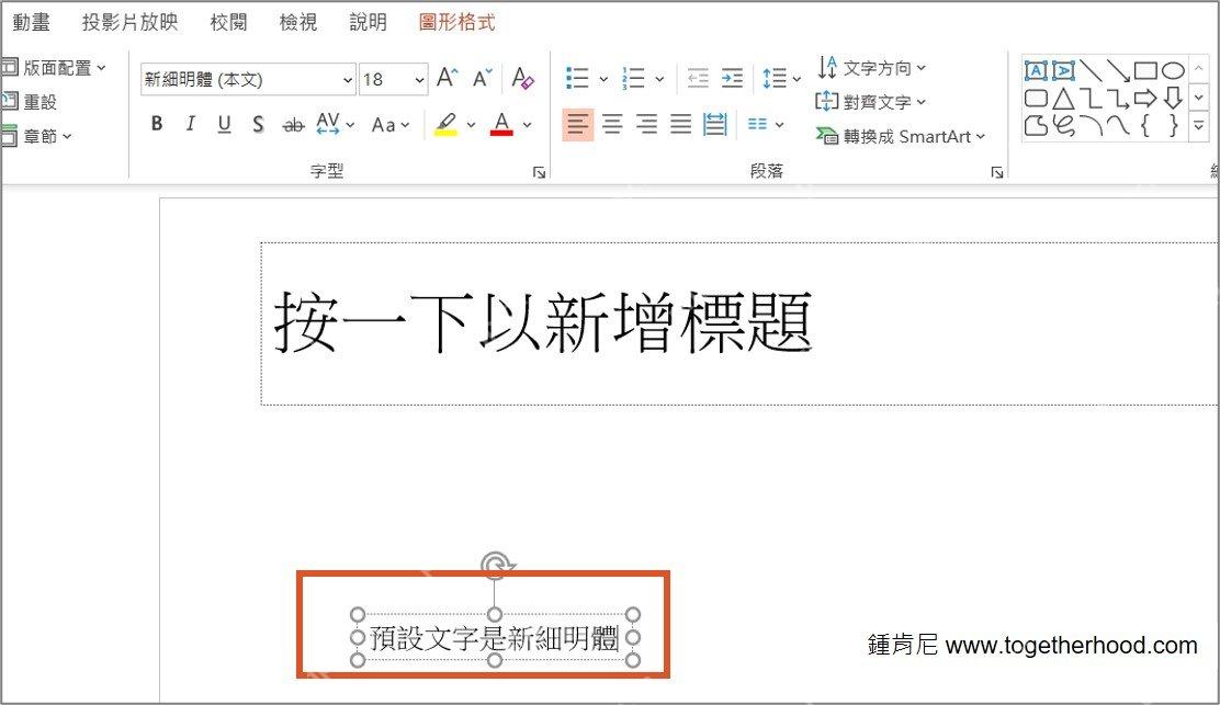 PowerPoint默认文字字体示例