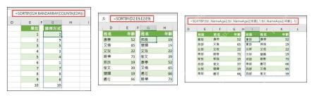 Excel SORTBY 与动态数组示例用于检查排序结果自动溢出