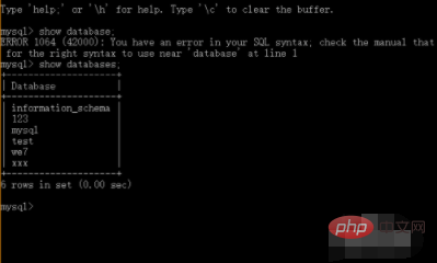 Comment afficher linstruction de création de base de données MySQL sous cmd