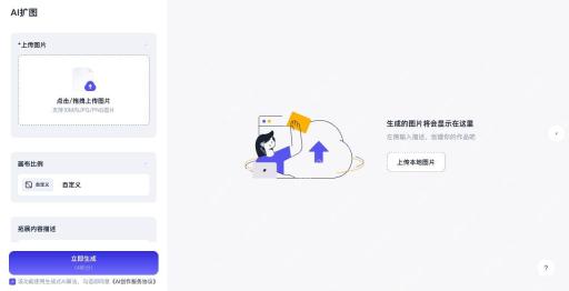 AI扩图的原图、画布比例和描述设置