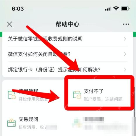 微信帮助中心支付不了入口,用于处理支付限制