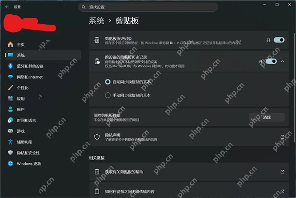 Win11 系统剪贴板页面打开剪贴板历史记录