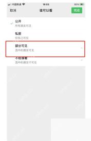 微信朋友圈发布页中的谁可以看入口