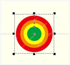 CorelDRAW 对象靠近水平和垂直参考线时的对齐状态