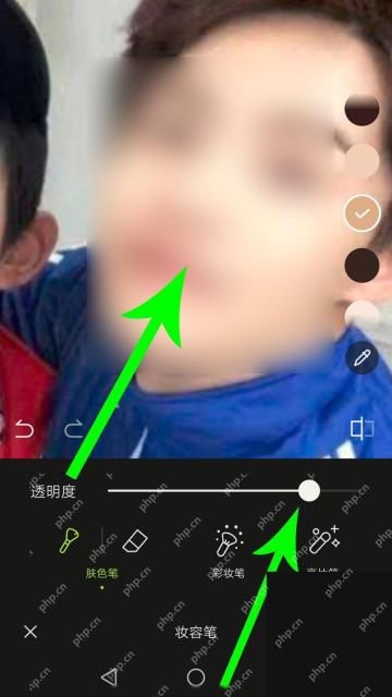 醒图妆容笔在人像脸颊涂抹