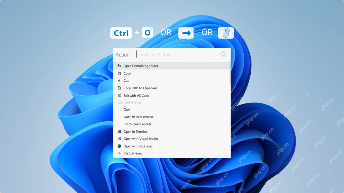 Windows Listary 动作菜单高亮 Open Containing Folder，证明找到目标文件后可以直接定位到所在文件夹而不是先打开文件。