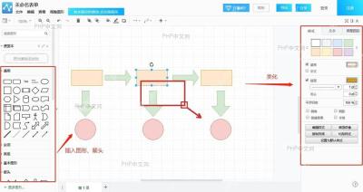WPS流程图编辑界面中拖动对象控制点调整比例