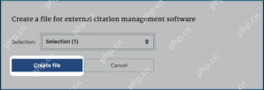 数据库网页确认导出范围后点击 Create file 生成可导入 EndNote 的文件