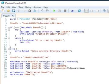Windows PowerShell ISE 脚本使用 param 块声明字符串和数字参数