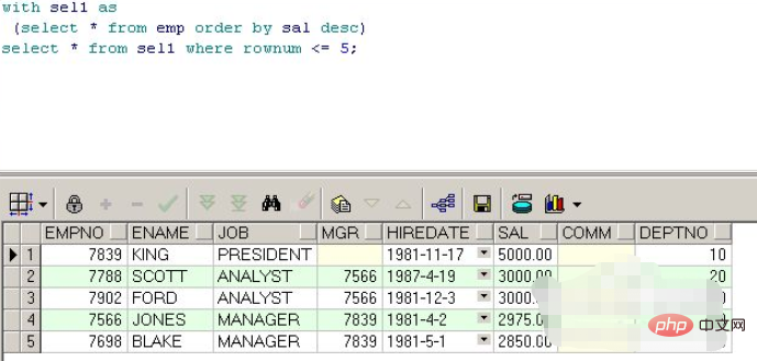 What is the usage of with in oracle