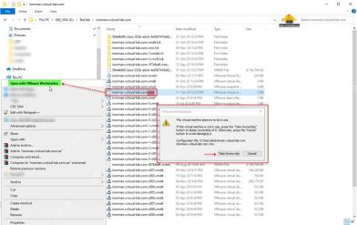 VMware Workstation 提示 This virtual machine appears to be in use 并显示 Take Ownership 按钮