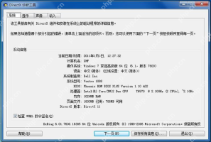 DirectX 诊断工具系统标签页中的 DirectX 版本字段