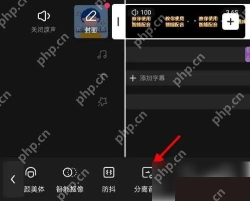 快影怎么分离视频原声第2步:打开音频处理项