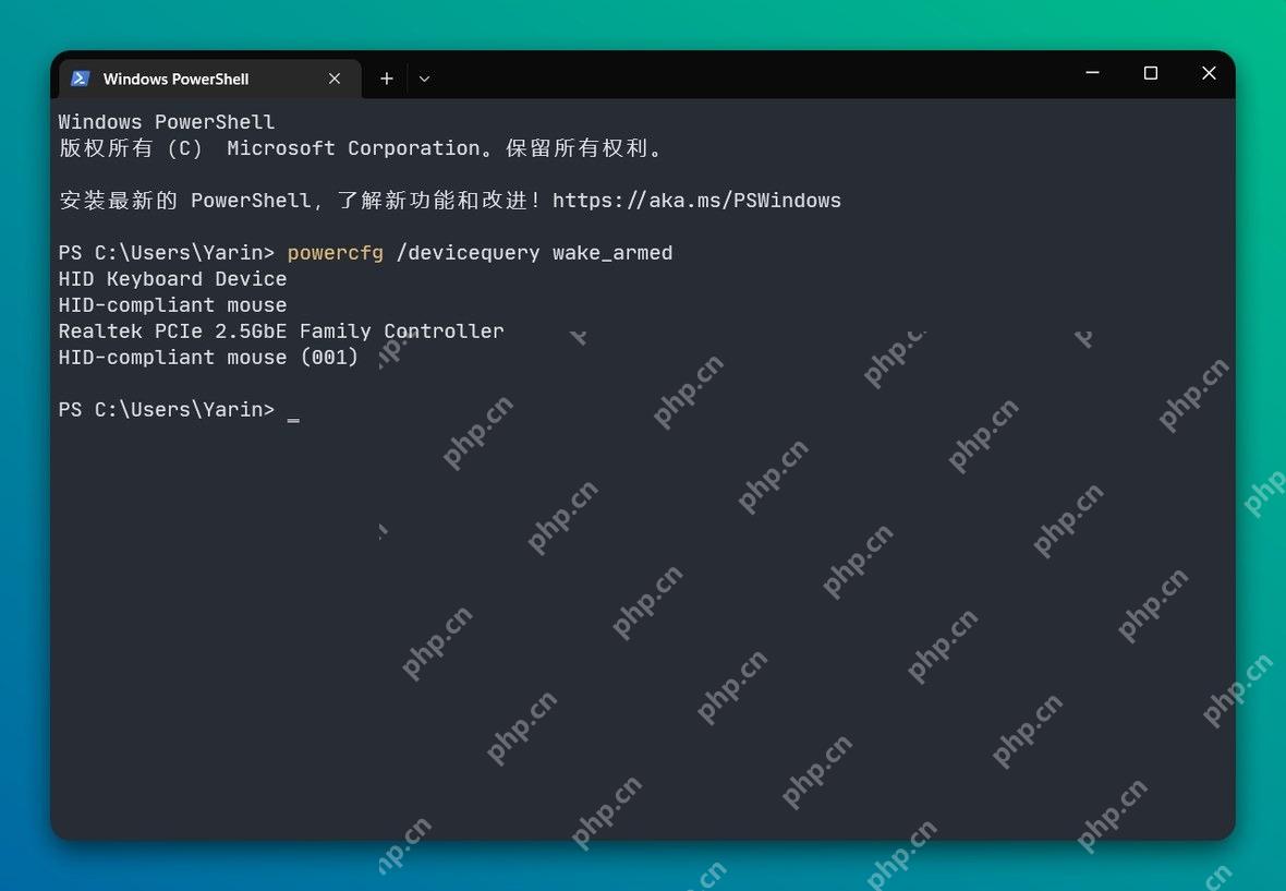 Win11终端运行powercfg devicequery wake_armed查看可唤醒设备