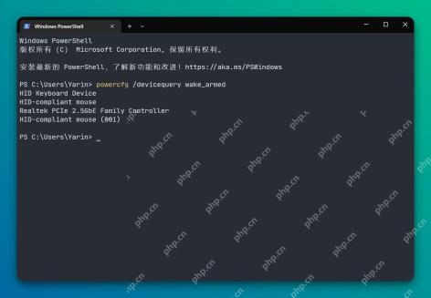 Win11终端运行powercfg devicequery wake_armed查看可唤醒设备