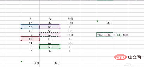 How to sum in xls