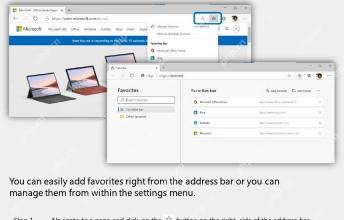 Microsoft Edge收藏夹管理界面