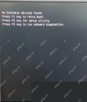 电脑开机黑屏提示No bootable devices found并提示按F2进入设置