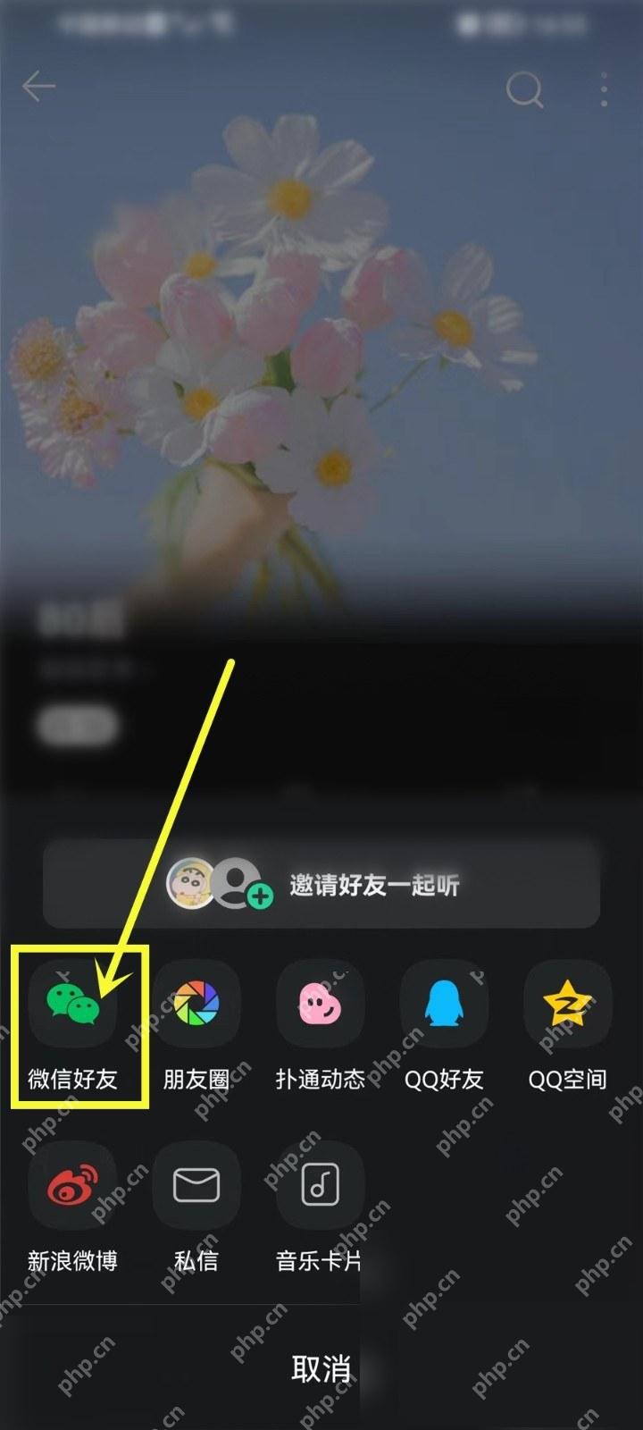 QQ音乐分享到微信好友