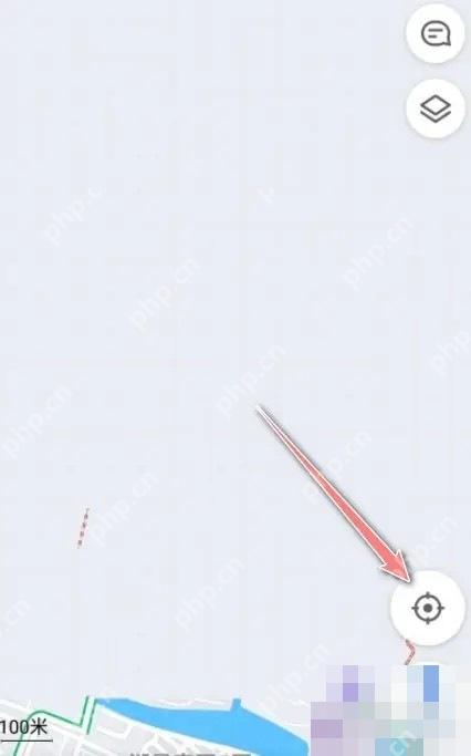 高德地图主界面右下角定位按钮，用于回到当前所在位置