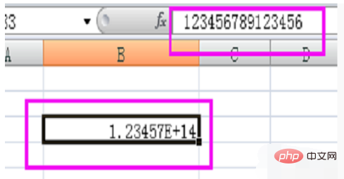 What to do if E+ appears in the table