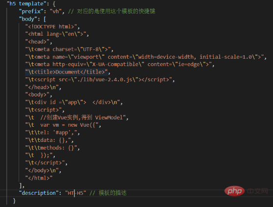 vscode如何设置html模板