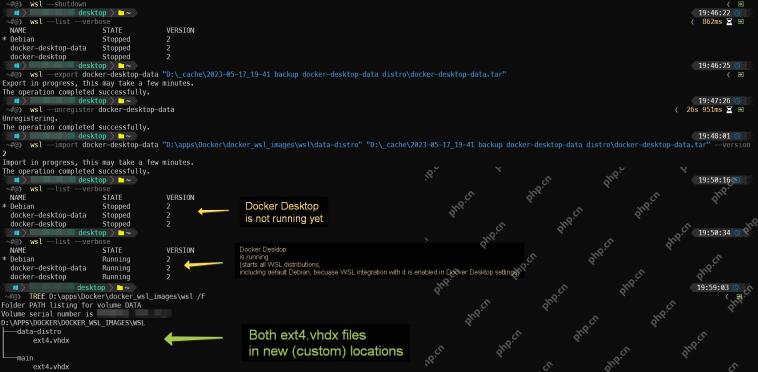 PowerShell 中将 WSL 数据导出并导入到 D 盘目录