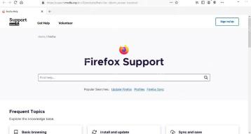 步骤2:在Firefox Support搜索问题真实操作界面