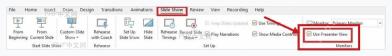 PowerPoint 幻灯片放映选项卡中勾选使用演示者视图