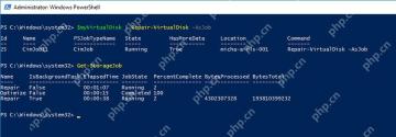 Windows PowerShell 运行 Repair-VirtualDisk 并用 Get-StorageJob 查看数据迁移进度