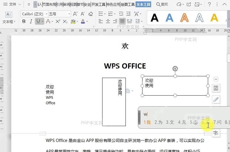 WPS如何在文档中插入多行文字类型的文本框?结果检查