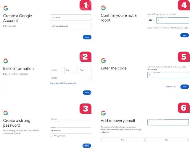Google 账号创建完整步骤组合