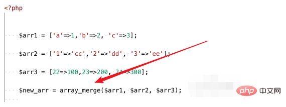 Wie entferne ich Schlüsselnamen aus zusammengeführten Arrays in PHP?