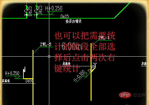 CAD method for counting line segment lengths